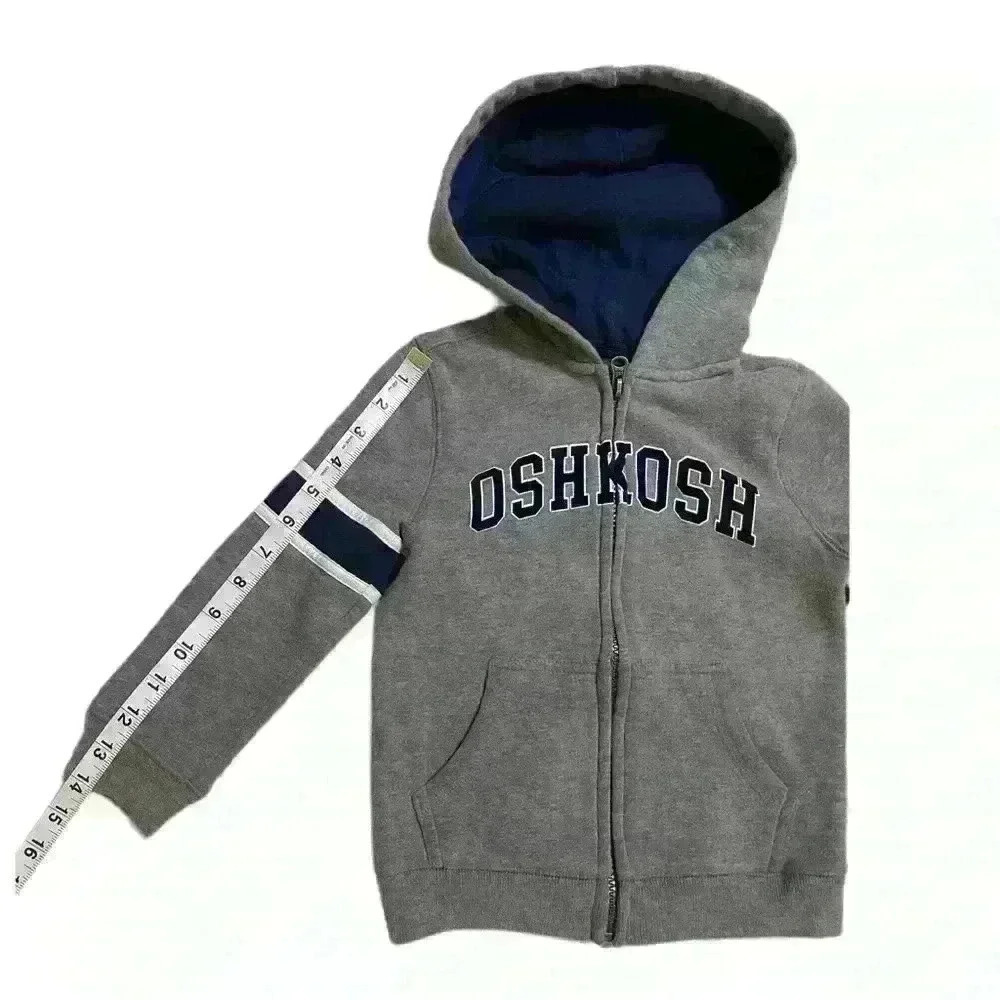 OshKosh B’gosh Baby Toddle Hoodie Gray-Blue Sweater Size 4-T - Picture 4 of 8
